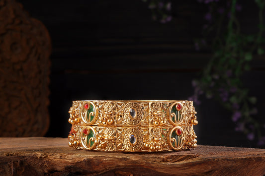Traditional Heritage Gold Plated Kada