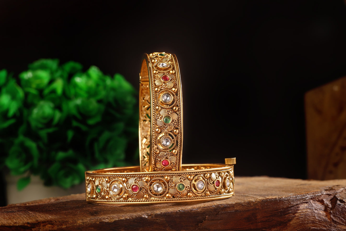 Traditional Gold-Plated Ethnic Bangles