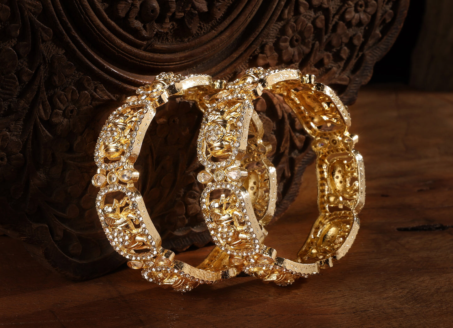 Traditional Elephant Gold Plated Kada