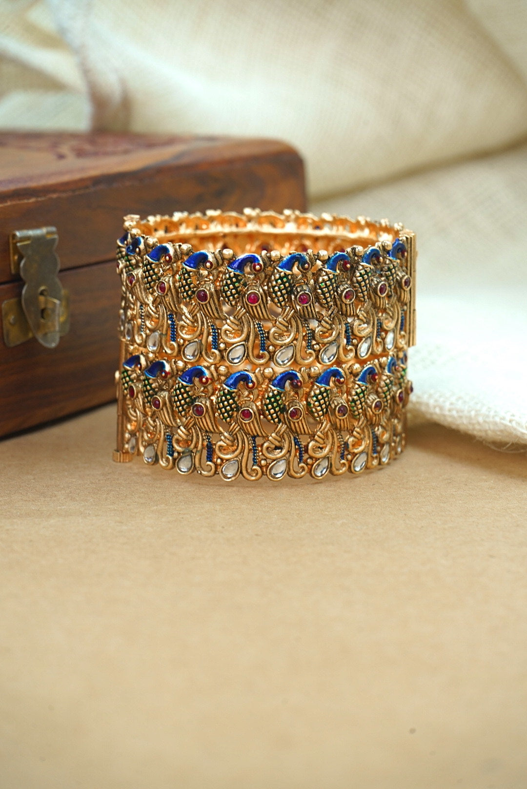 ETHNIC PEACOCK KADA BANGLE SET
