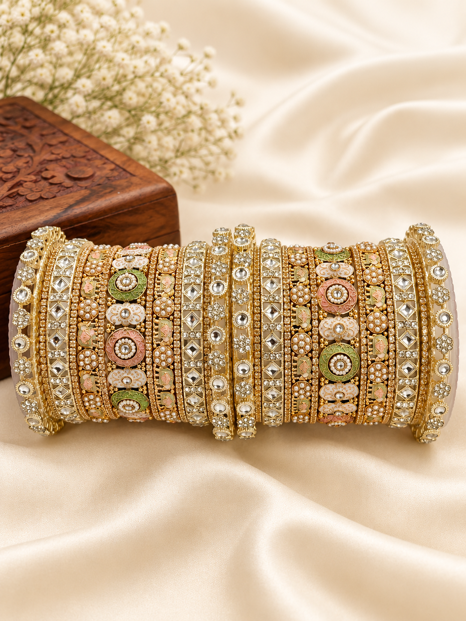 Pastel Bridal Chuda Set