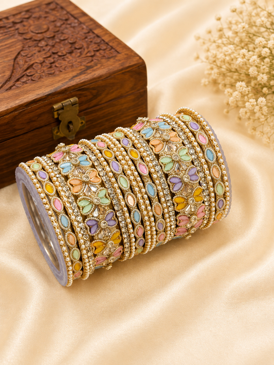 Elegant Multi Colour Bangle Set for Women
