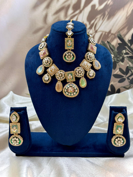 Polki Kundan Multi Bridal Jewelry Set