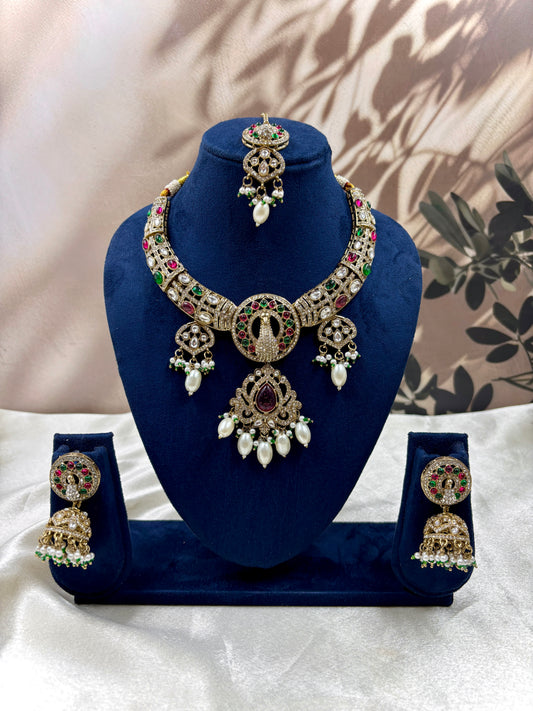 RaniGreen Peacock Design Necklace for Women