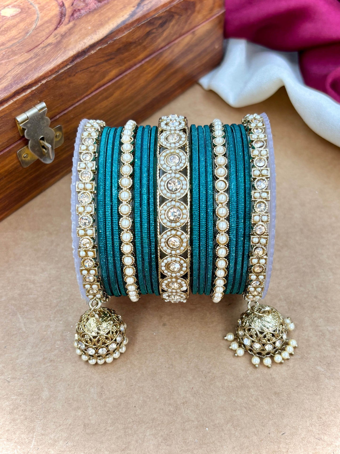 Ethnic Rama Antique Finish Bangles Set