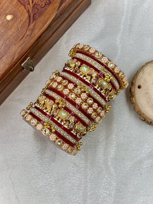 Red Bridal Chuda Set for Wedding