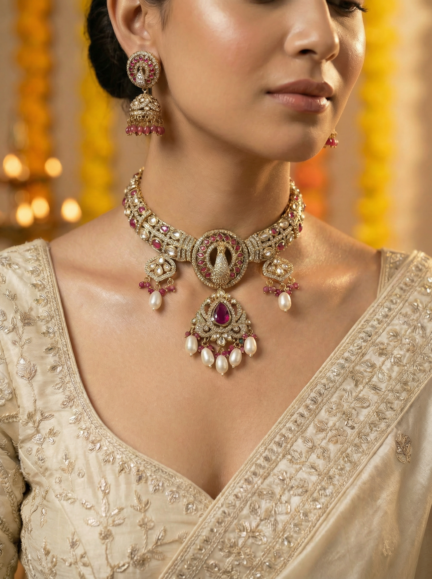 Rani Peacock Design Necklace for Women