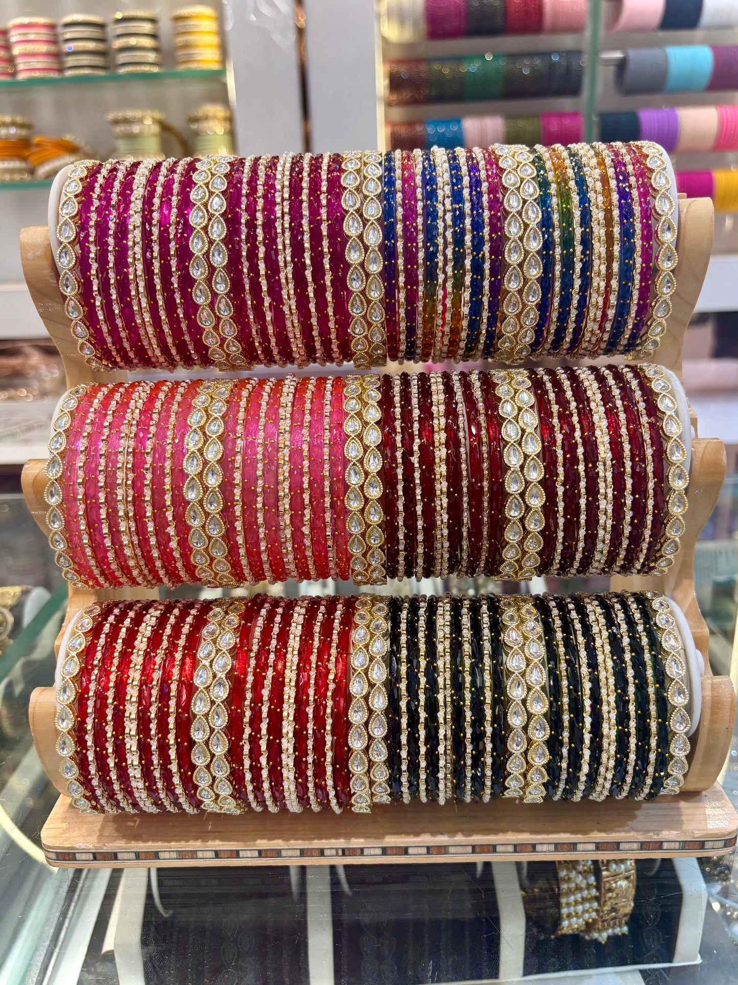 Traditional Indian Glass Bangles Set for Women