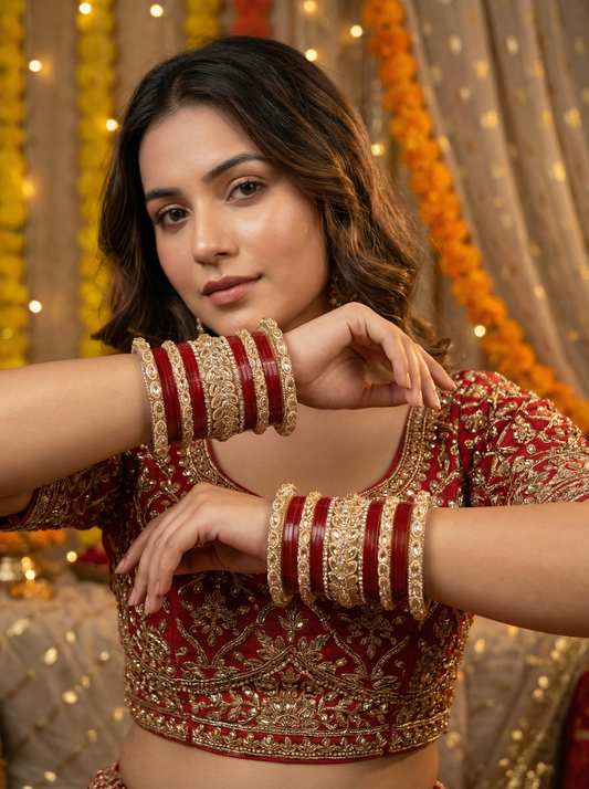 Bridal Red Punjabi Chuda