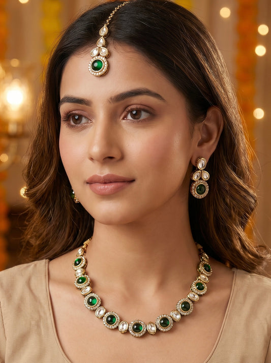 Green Kundan Jewellery Set