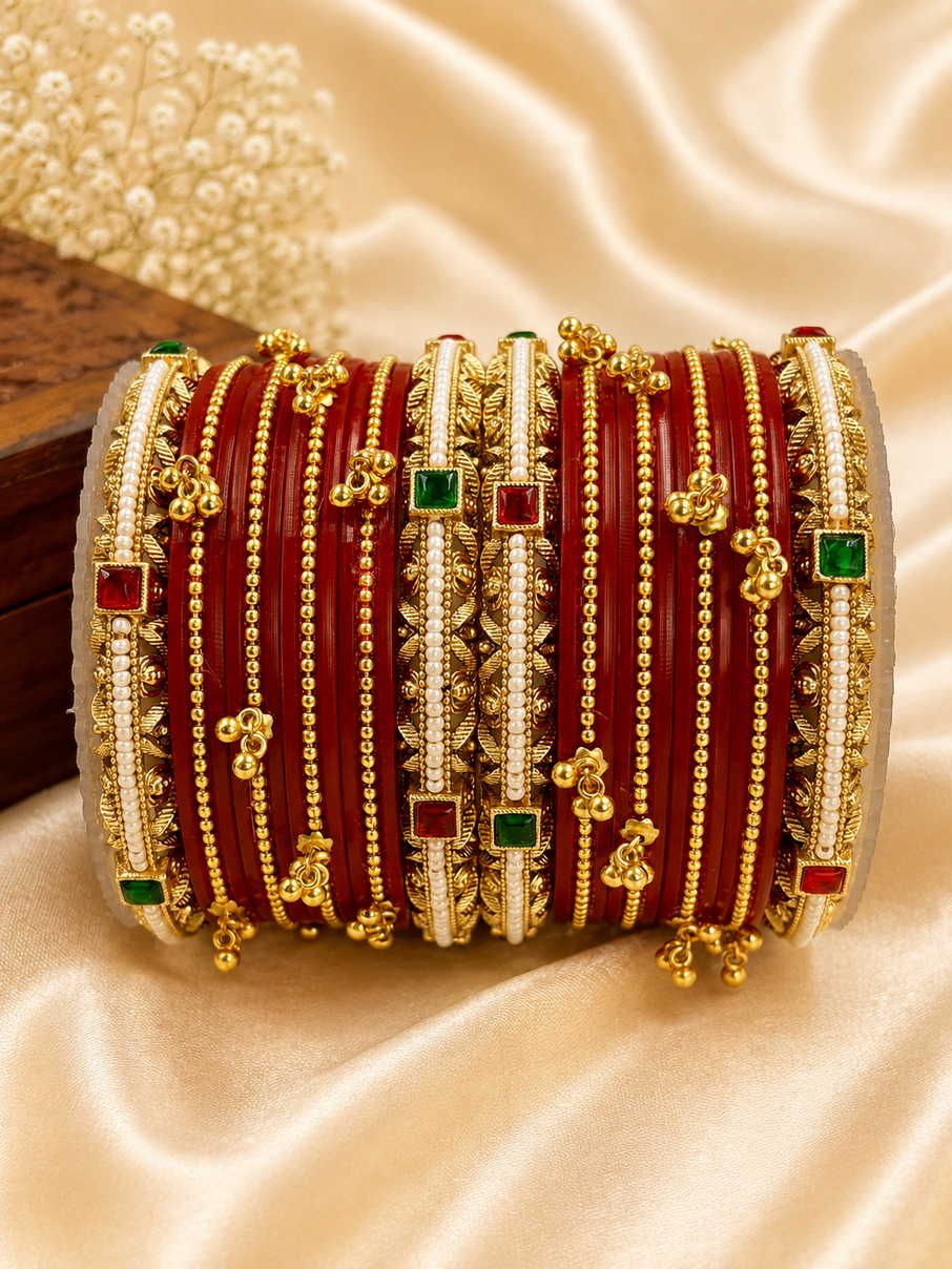 Traditional Red Bridal Chuda Set