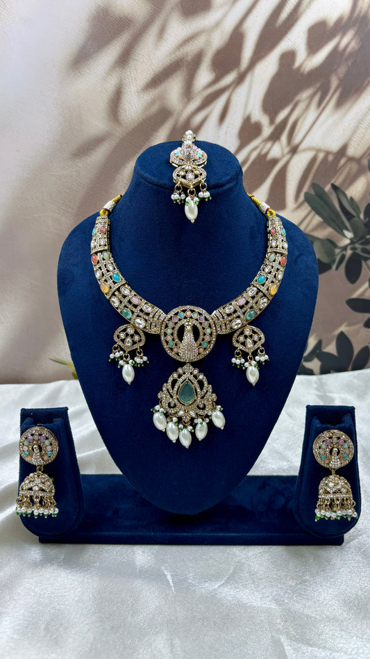 Multi Peacock Design Necklace for Women