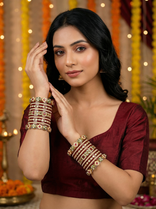 Polki Kundan Punjabi Chuda Set