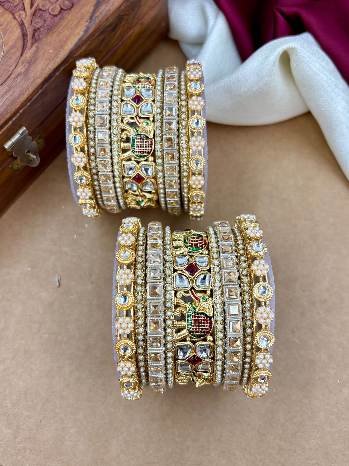 Traditional Heritage Gold Bangles Set