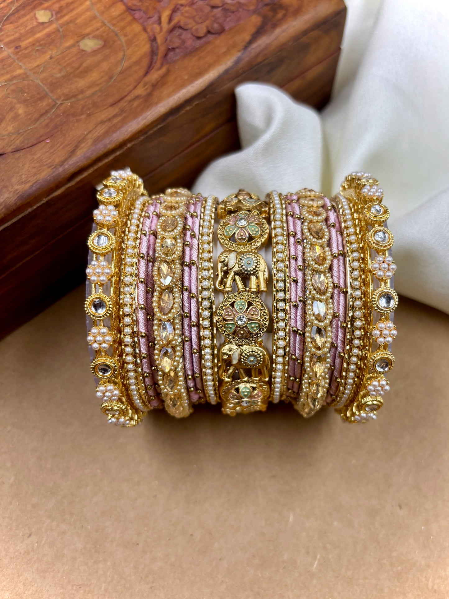 Pink Wedding Bangle Set