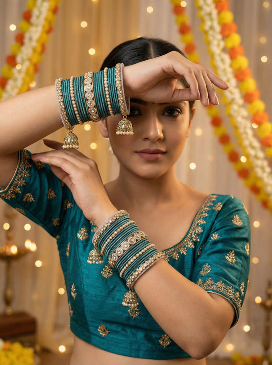 Ethnic Rama Antique Finish Bangles Set