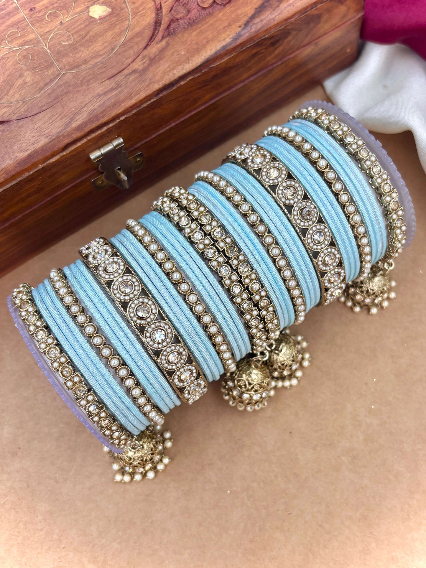 Ethnic Sky Antique Finish Bangles Set