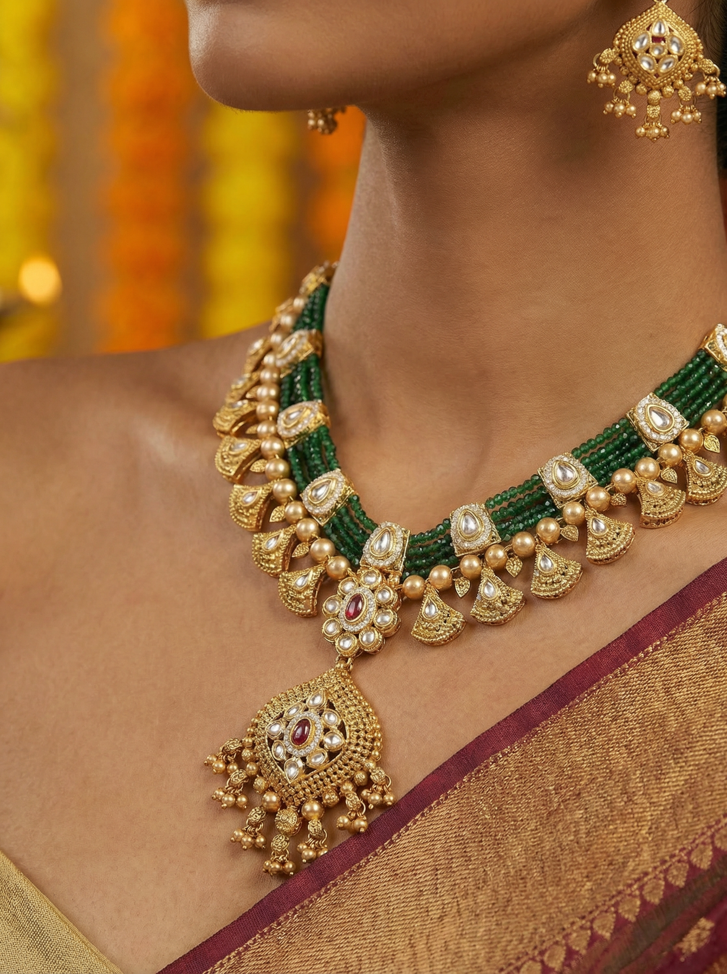 Green Pearl Heritage Necklace