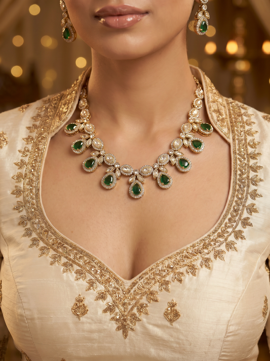 Party Wear Antique Green Necklace