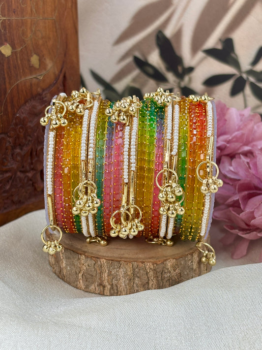 Kashmiri Ghunghroo Bangle Set - L MULTI