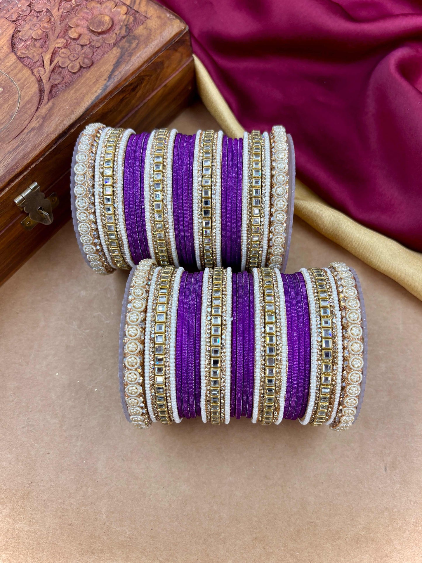 Traditional Jamli Kundan Bangles