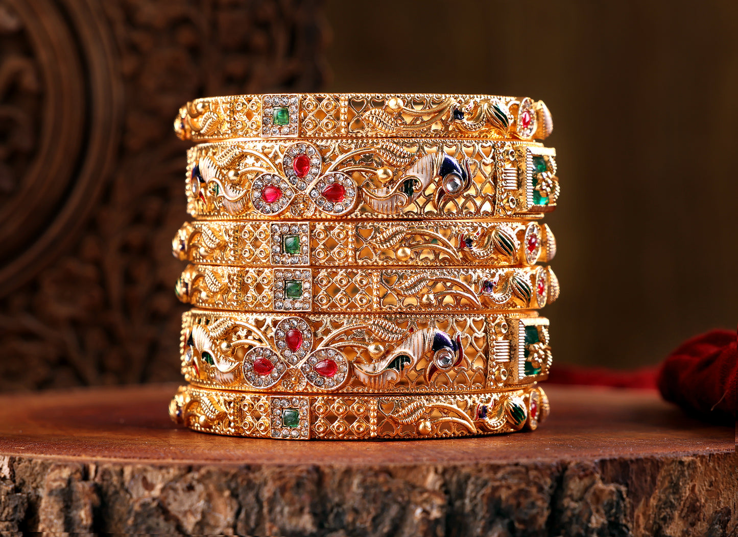 Peacock Meenakari Bangles