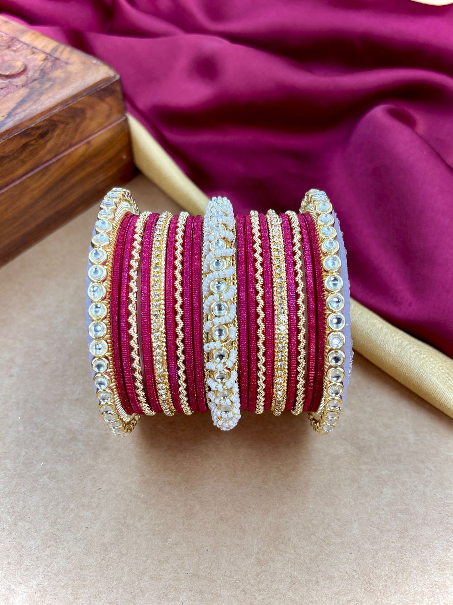 Ethnic Strawberry Pearl Kundan Set