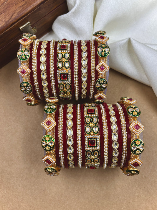 Polki Kundan Punjabi Chuda Set