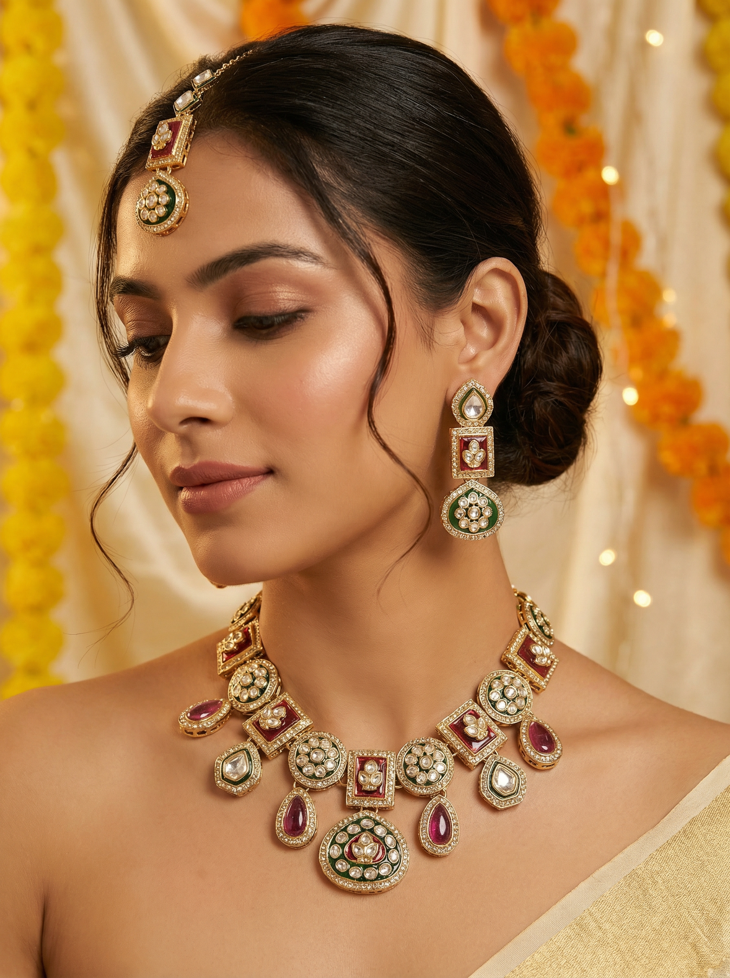 Polki Kundan Rani Bridal Jewelry Set