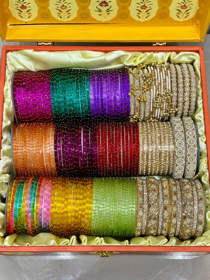 Multicolor Glass Bangles Gift Box