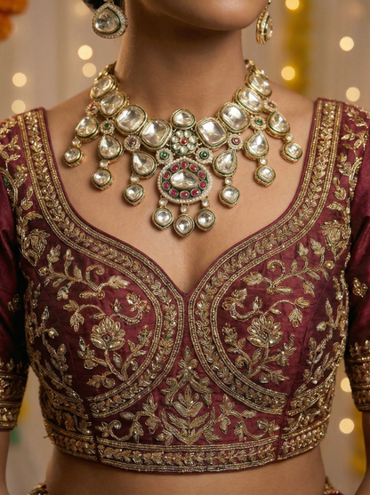 Traditional Polki Kundan Necklace for Brides