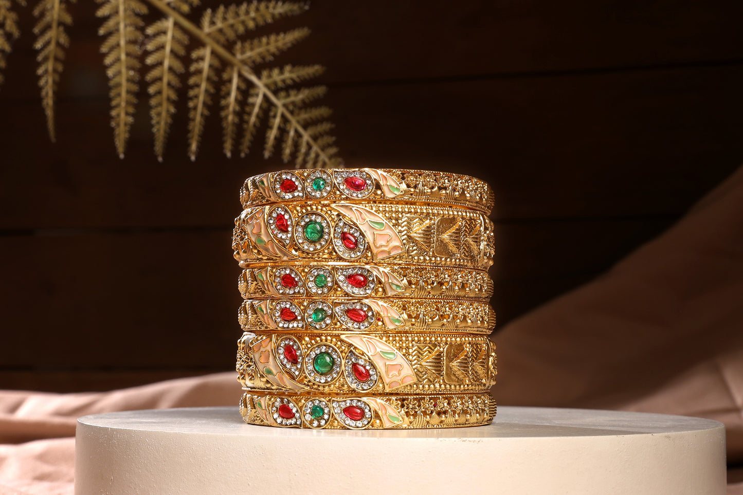 Traditional Gold Plated Bangles Set