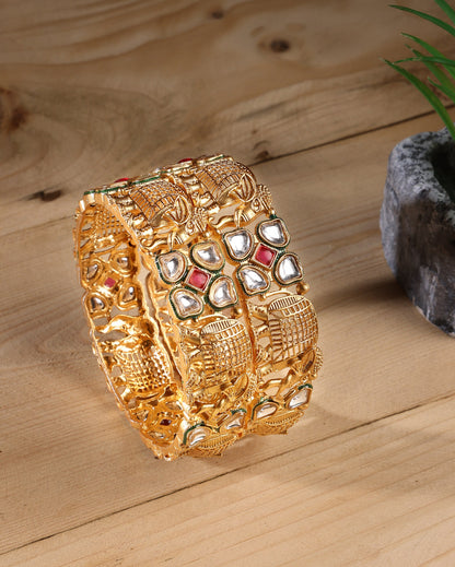 Designer Elephant Kundan Kada