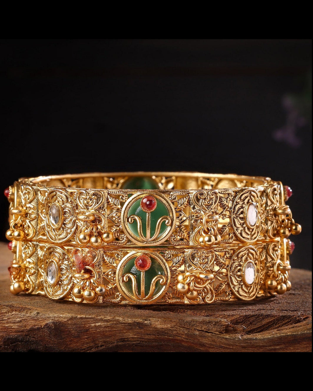 Traditional Heritage Gold Plated Kada
