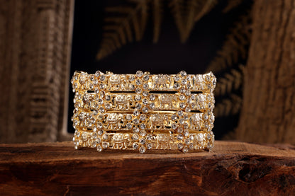 Gold Plated Elephant Bangles
