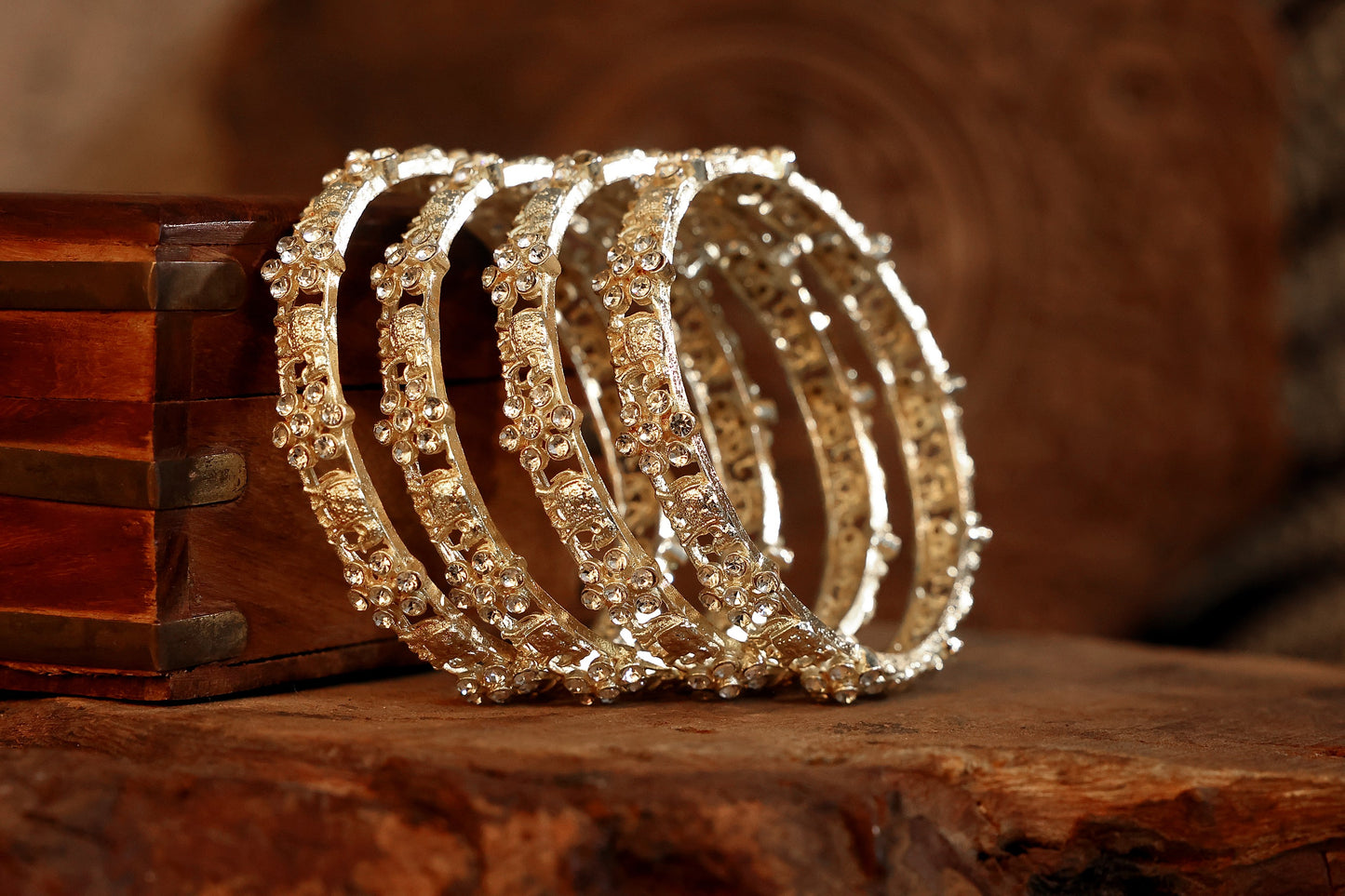 Gold Plated Elephant Bangles