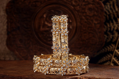 Gold Plated Elephant Bangles