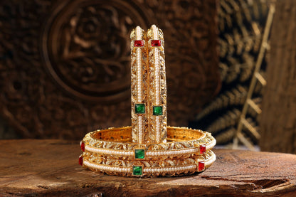 Gold Plated Pearl Bangles