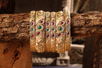 Traditional Gold Plated Bangles Set