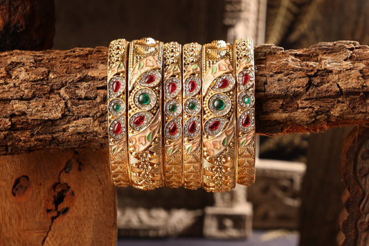 Traditional Gold Plated Bangles Set