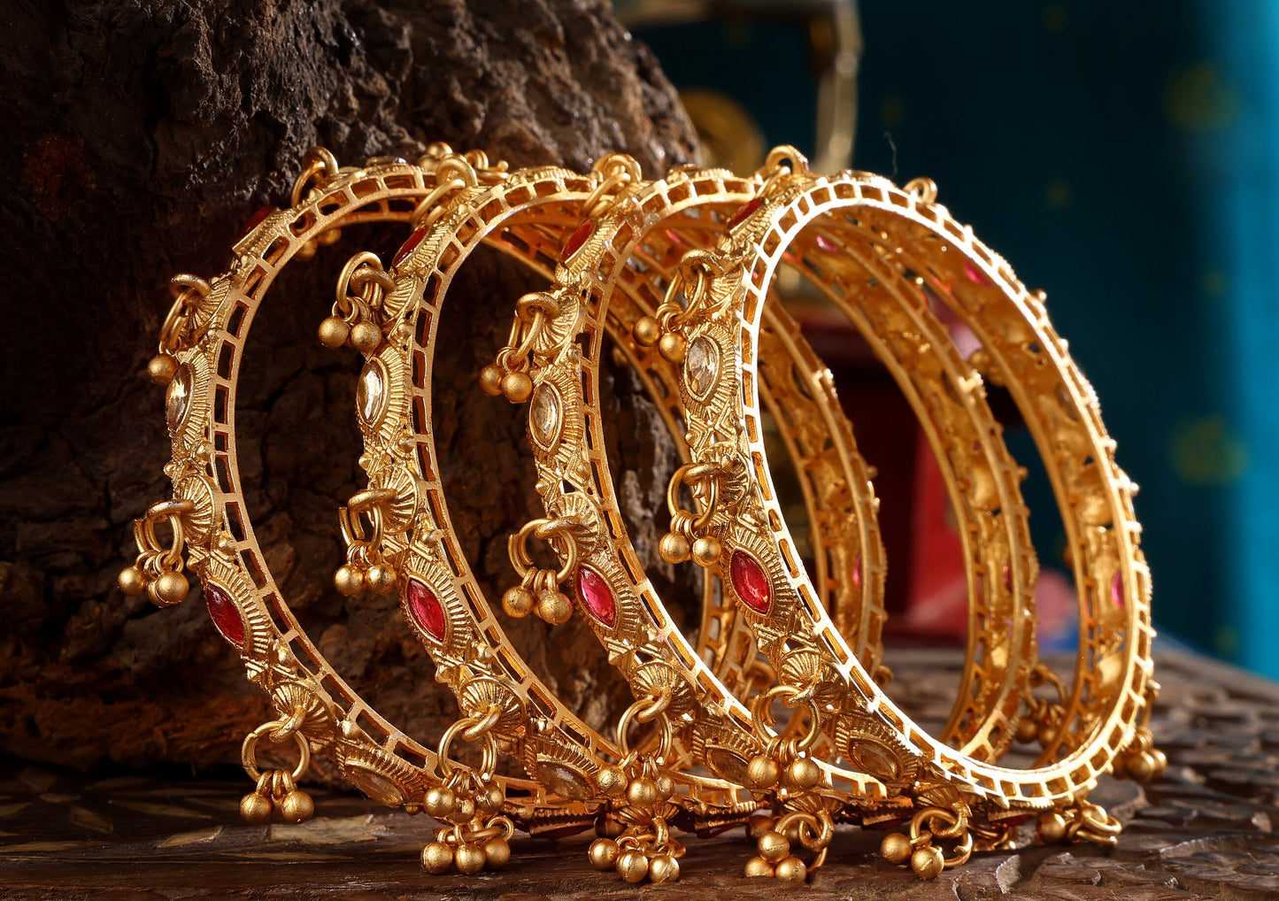 Kashmiri Style Gold Plated Bangles