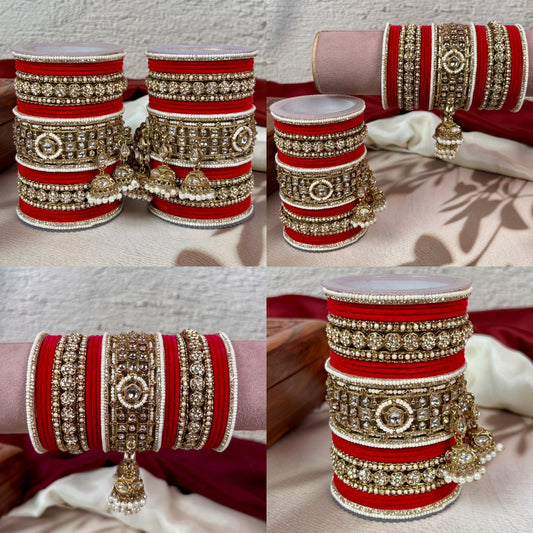 Designer Hanging Kundan Bangles Set