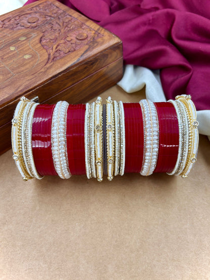 Pearl Embellished Punjabi Wedding Chura