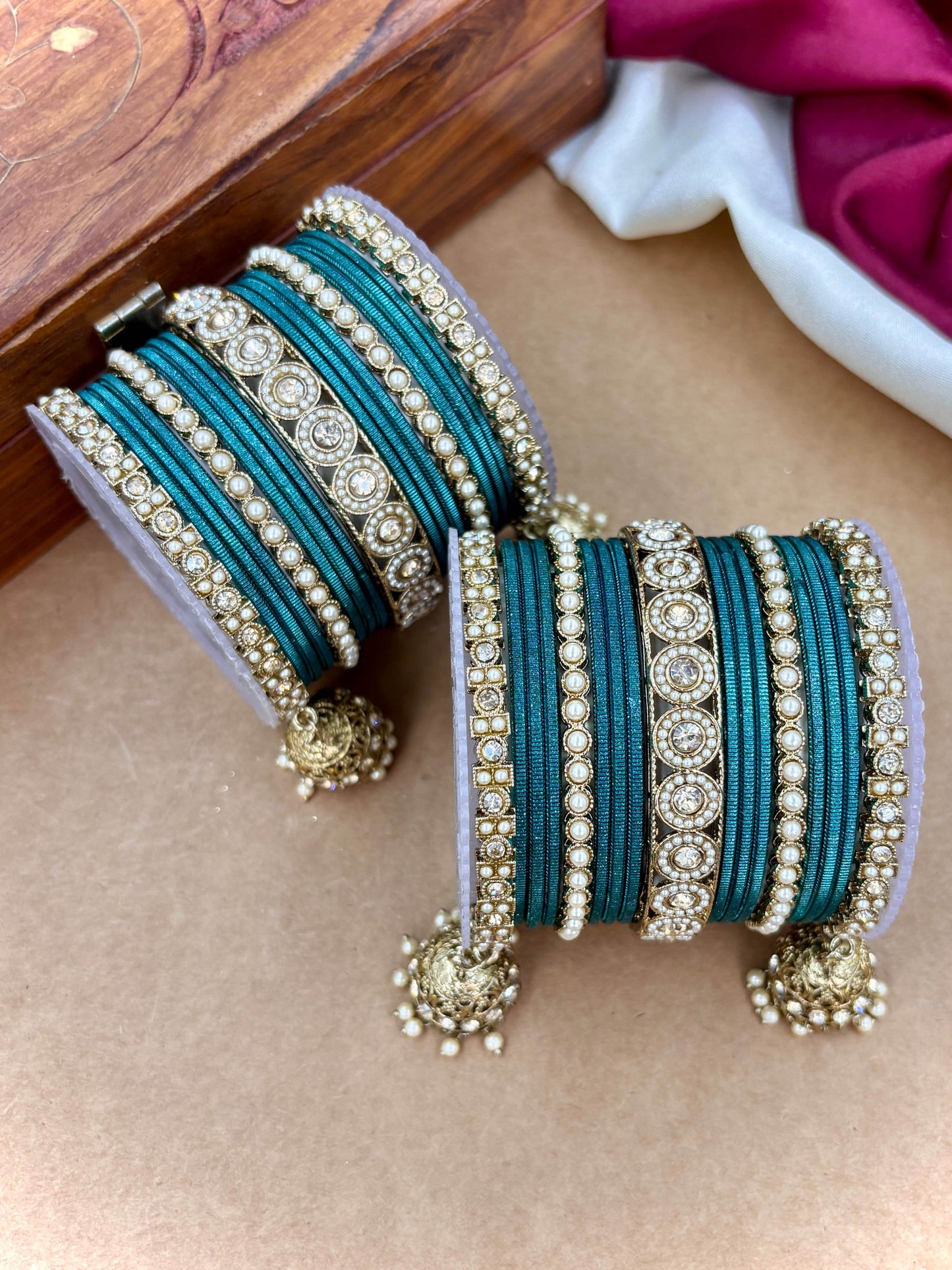 Ethnic Rama Antique Finish Bangles Set