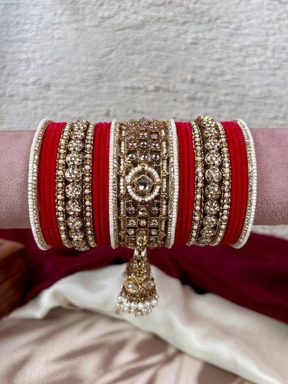 Designer Hanging Kundan Bangles Set