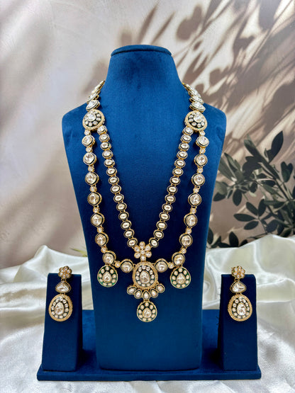 Maharani Style Long Polki Haar Necklace
