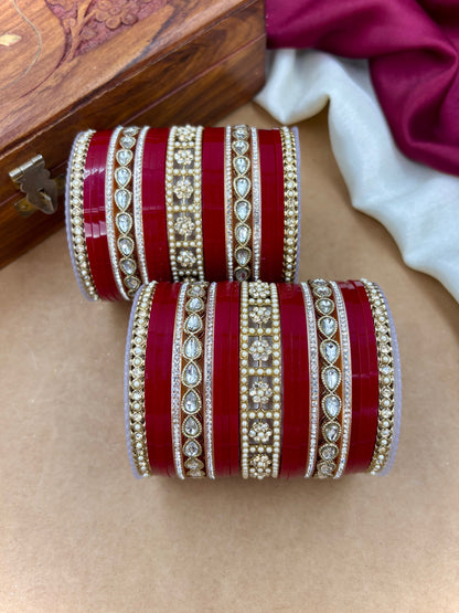 Classic Pearl Kundan Punjabi Bridal Chura Set