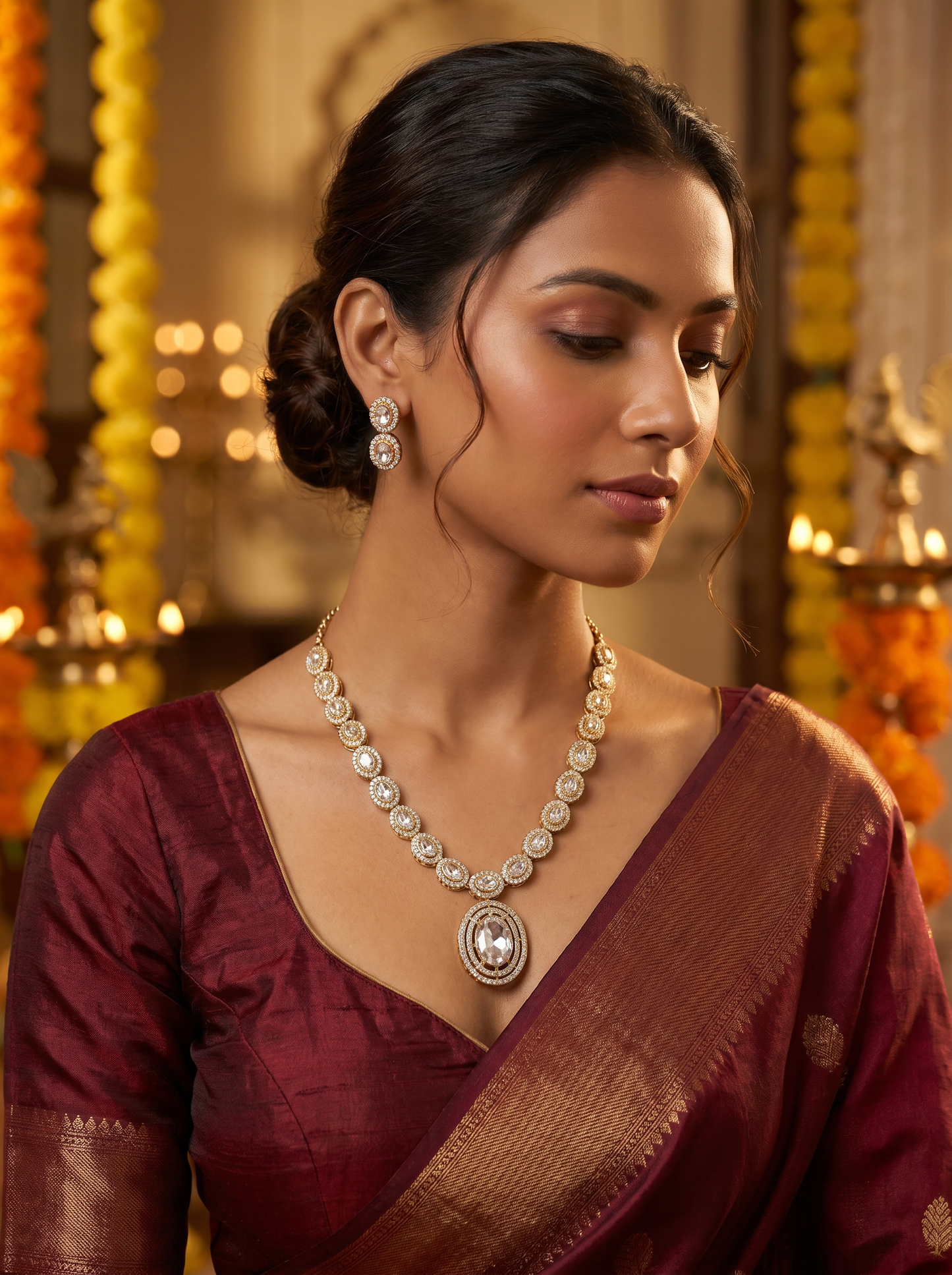 Long Antique Kundan Necklace