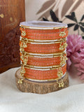 Kashmiri Ghunghroo Bangle Set - PEACH
