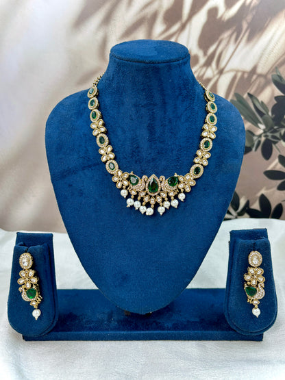 Ethnic Antique Green Necklace Set